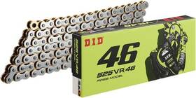 525vr46sg120zb D.i.d. Chain Did 525 Vr46 Series X-ring 120 Links Silver/gold With Rivet Master Link
