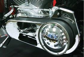 77215 Mid Usa Bdl Polished Billet Primary Belt Drive For 07-17 Harley Softail Fatboy