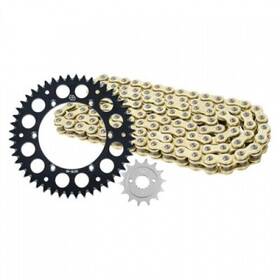 1021390293 Primary Drive Alloy Kit And Gold X-ring Chain Black Rear Sprocket