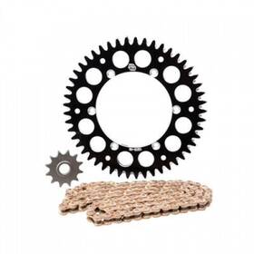 1878850213 Primary Drive Alloy Kit And Gold Plated Mx Race Chain Black Rear Sprocket