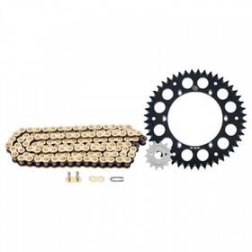 2069770002 Primary Drive Alloy Kit And 428 Gold Plated Mx Race Chain Black Rear Sprocket