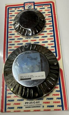 Pp-25-c-c-ay Primo Belt Drive Brute Iv 3 Inch Pulley Cover Kit Diamond Show Chromed Pp25-c-ay