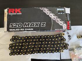 520maxz-bk Rk 520maxz-bk/gd Max-z 106 Link Motorcycle Chain - 520 Pitch Black/gold Kawasaki Ninja 520maxz-bk Rk 520maxz-bk/gd Max-z 106 Link Motorcycle Chain - 520 Pitch Black/gold Kawasaki Ninja