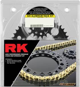 9101-128dgx Rk 520 Aluminum Race Gold Chain And Sprocket Kit