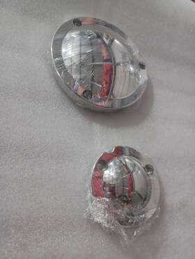 58-812 Ultima 58-813 Polished Pulley Outer Cover Cap 3.35 Inch Open Belt Drive