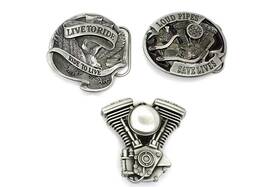 48-1528 V-twin Evolution Series Belt Buckle Set Fits Harley Davidson