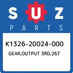 K1326-20024-000 Suzuki Gear,output 3RD,26T K132620024000, New Genuine Oem Part. Fixed Price $124.30.