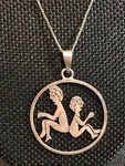 Vintage Sterling Silver Jmh Mexico Gemini Twins Zodiac Pendant 18" Necklace. Fixed Price $54.40.