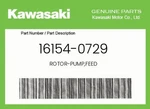 Kawasaki Genuine Rotor-pump,feed 16154-0729. Fixed Price $38.50.
