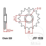 Jt Sprockets Fine Gear Transmission Pinion 15T P-520 21.7/25MM. Fixed Price $39.21.