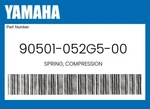Yamaha Genuine Spring, Compression 90501-052G5-00. Fixed Price $11.29.