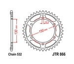Steel Rear Sprocket 532 47T #JTR866.47 For Yamaha FZR1000/GTS1000A. Fixed Price $39.18.