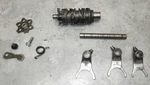 1984 Honda Transmission Gearshift Drum And Forks 24300-KK0-000. Fixed Price $55.00.
