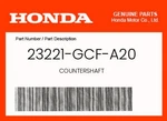 Honda Genuine Countershaft 23221-GCF-A20. Fixed Price $69.38.