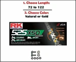 Rk 525 Xso Xring Motorcycle Drive Chain Natural Gold With Rivet Master Link. Fixed Price $146.10.