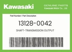 Kawasaki Genuine Shaft-transmission Output 13128-0042. Fixed Price $129.02.
