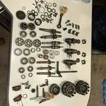 Suzuki TC90 Blazer Transmission Gear Set Shift Drum Shaft Clutch Parts Lot. Fixed Price $100.00.