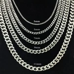 16-30" Stainless Steel Silver Chain Cuban Curb Necklace 3/5/7/9/11MM Womens. Fixed Price $5.99.