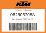 Ktm Genuine Ball Bearing TN9 C3 - 0625062058. Fixed Price $33.67.