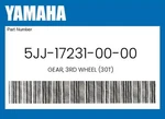 Yamaha Genuine Gear, 3RD Wheel (30T) 5JJ-17231-00-00. Fixed Price $139.99.