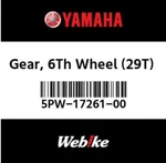 5PW-17261-00-00 Yamaha Gear, 6TH Wheel (29T) 5PW172610000, New Genuine Oem Part. Fixed Price $214.13.