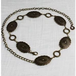 Western Chain Belt Interlocking Oval And O-ring Design Antique Gold. Fixed Price $25.00.
