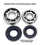 DS100 Main Crank Shaft Bearings & Seal Kit 78-81 Suzuki 09262-20073, 09262-25049. Fixed Price $32.00.
