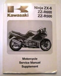 Factory Service Manual Supplement Kawasaki Ninja ZX-6 ZZ-R600 ZZ-R500 '93-97. Fixed Price $29.95.