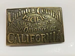 Vintage Union & Central Pacific Railroad Line Omaha To California Belt Buckle!. Fixed Price $10.99.