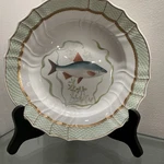 Royal Copenhagen Hand Painted Green Pastel Fish Plate 919/1621. Fixed Price $270.00.