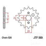 Front Sprocket 520 JTF569.10 For Yamaha Sr 250 21L 1983. Fixed Price $15.25.