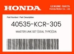 Honda Genuine Master Link Set (seal Type)(da 40535-KCR-305. Fixed Price $9.76.