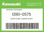 Kawasaki Genuine Lever-comp-change Shaft 13161-0575. Fixed Price $67.50.