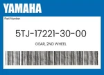 Yamaha Genuine Gear, 2ND Wheel 5TJ-17221-30-00. Fixed Price $73.76.