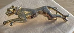 Vintage Panther/cheetah Leopard Belt Buckle Gold Rhinestone Collar Big Cat. Fixed Price $19.00.