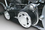 Ultima Polished 3.35" Street Style Belt Drive Evo Twin Cam Softail 1990-2006. Fixed Price $3279.99.